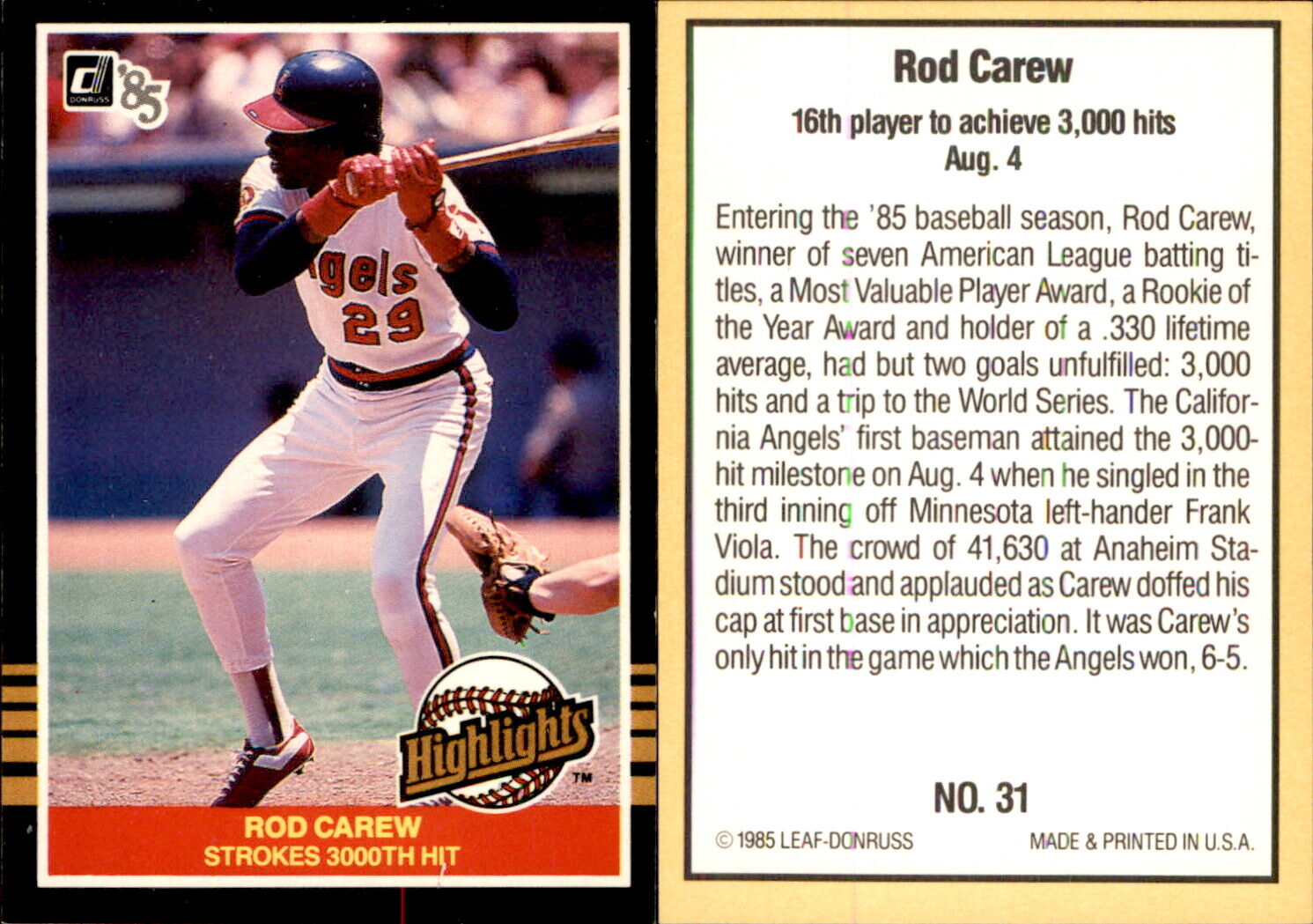 Rod Carew Highlights 