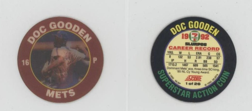 Dwight Gooden 1992 7-11 Slurpee Northeast Coin