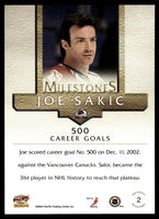 Joe Sakic 2003 2004 Pacific Milestones Card #2
