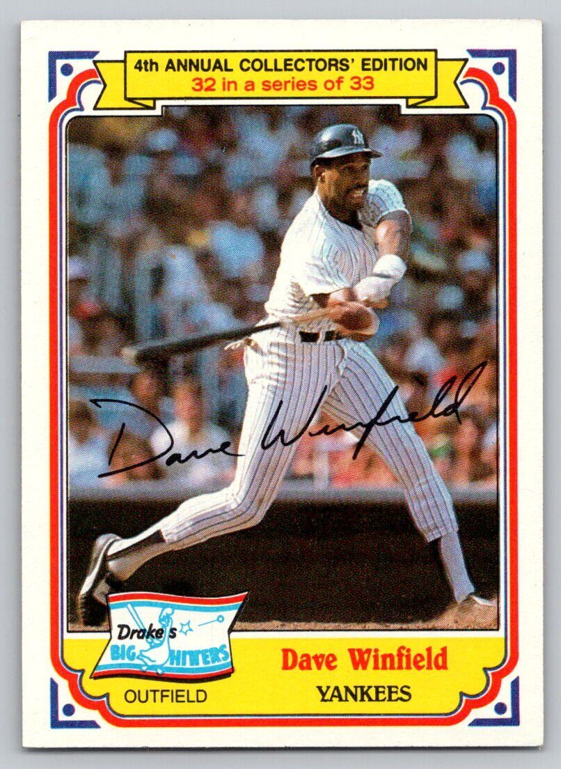 Dave Winfield 1984 Topps Drake's Big Hitters Series Mint Card #32