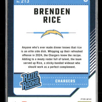 Brenden Rice 2024 Donruss Optic Purple Shock Series Mint Rookie Card #213