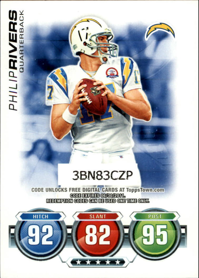 Philip Rivers 2010 Topps Attax Code Card Series Mint Card