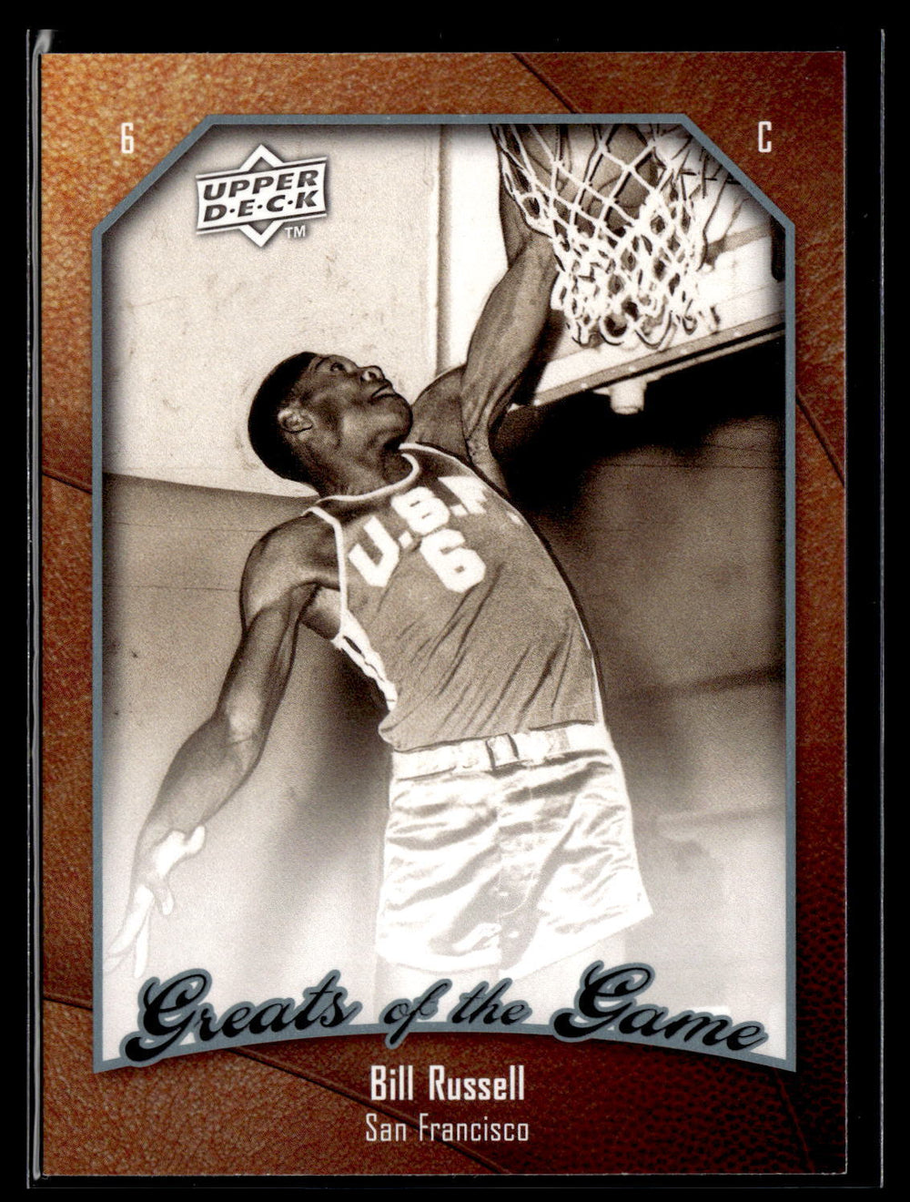 Bill Russell 2010 Upper Deck Greats of the Game Series Mint Card #66