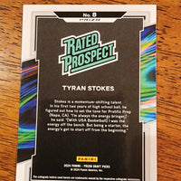 Tyran Stokes  2024 2025 Panini Prizm Rated Prospect Series Mint Card #8
