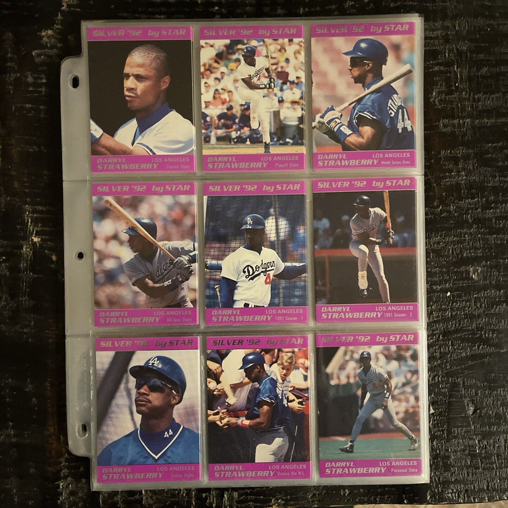 Darryl Strawberry 1992 Star Company SILVER Series Complete Mint Set.