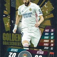 Karim Benzema 2020 2021 Topps Match Attax Golden Goalscorers Series Mint Card #GG2
