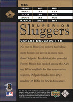 Carlos Delgado 2003 Upper Deck Superior Sluggers Series Mint Card #S16
