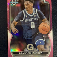 Brandon Murray 2022 2023 Bowman University Chrome Pink Refractor Mint Rookie Card #40