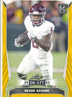 Devon Achane 2023 Leaf Draft Rookie Gold Series Mint Card #46
