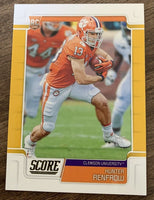 Hunter Renfrow 2019 Score Gold Parallel Series Mint Rookie Card #385
