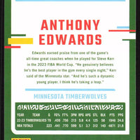 Anthony Edwards 2023 2024 Panini Donruss Series Mint Card #137