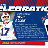 Josh Allen 2025 Score Celebration Series Mint Insert Card #C-JAL