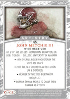 John Metchie III  2022 Sage Artistry Series Mint Rookie Card #65
