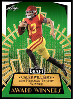 Caleb Williams 2023 Leaf Draft Award Winners Rookie Green Series Mint Card #14
