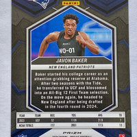 Javon Baker 2024 Panini Mosaic Prizm Mosaic Green Series Mint Rookie Card #380