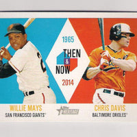 Willie Mays/Chris Davis 2014 Topps Heritage Then & Now Series Mint Card #TANMD