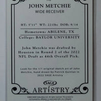 John Metchie III  2022 Sage Artistry Series Mint Rookie Card #118