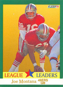 Joe Montana 1991 Fleer League Leaders Series Mint Card #408