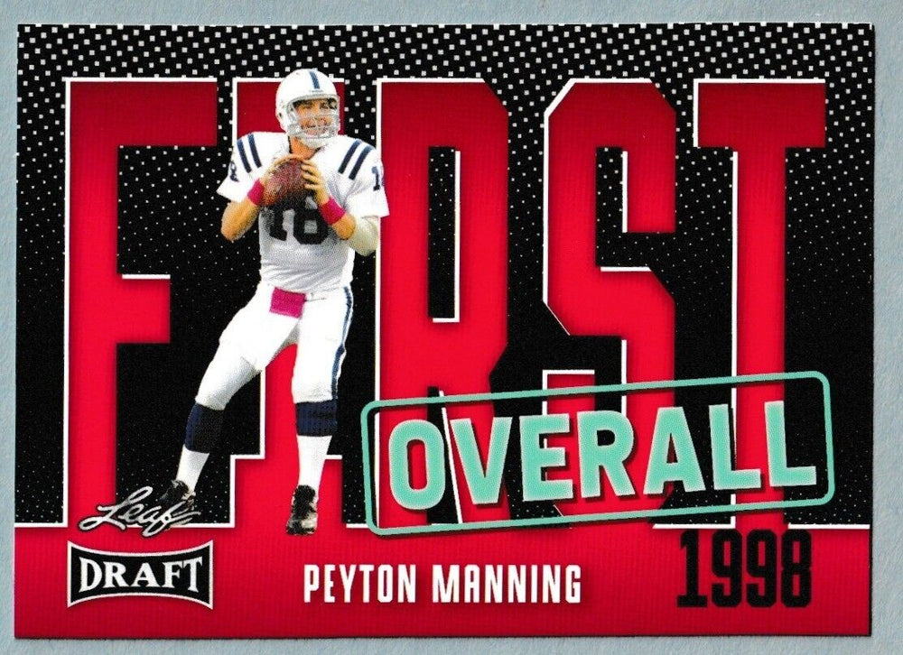Peyton Manning 2023 Leaf Draft First Overall Red Series Mint Card #8