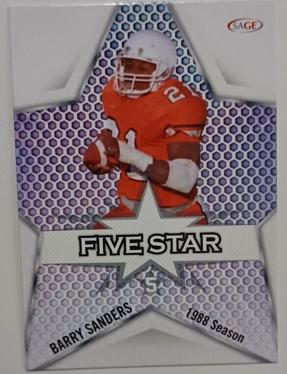 Barry Sanders 2024 SAGE Five Star Silver Series Mint Card #FS-1