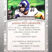 Aidan Hutchinson 2022 SAGE Artistry Silver Series Mint Rookie Card #2