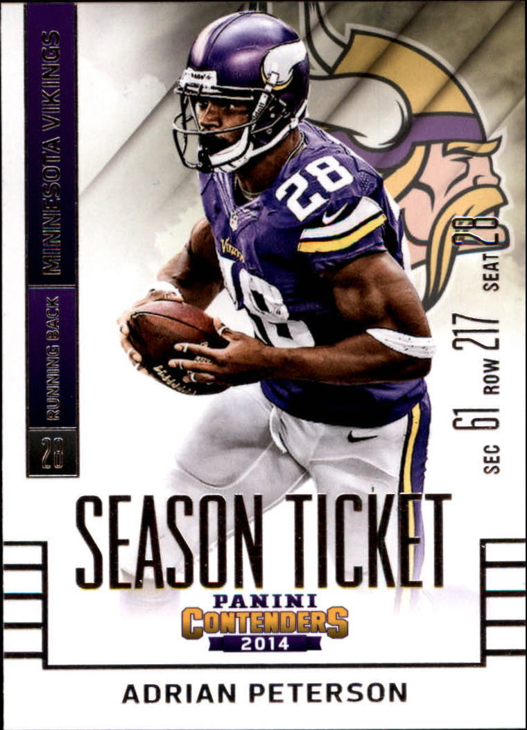 Adrian Peterson 2014 Panini Contenders Season Ticket Series Mint Card #100