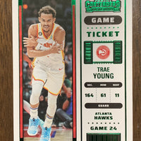 Trae Young 2022 2023 Panini Contenders Game Ticket Green Series Mint Card #66