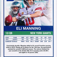 Eli Manning 2019 Panini Score Series Mint Card #173