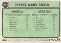 Nolan Ryan and Gerrit Cole 2023 Topps Heritage Then and Now Series Mint Card #TAN-7

