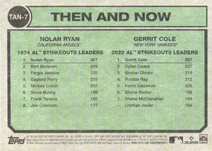 Nolan Ryan and Gerrit Cole 2023 Topps Heritage Then and Now Series Mint Card #TAN-7