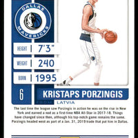 Kristaps Porzingis 2019 2020 Panini Contenders Season Ticket Series Mint Card #64