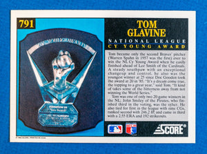 Tom Glavine 1992 Score Cy Young Award Series Mint Card #791