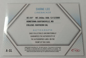 Shane Lee 2023 SAGE Autograph Silver Series Mint Rookie Card #A-SL