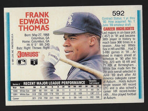 Frank Thomas 1991 Leaf Donruss Series Mint Card #592