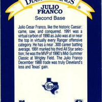 Julio Franco 1991 Donruss Diamond Kings Series Mint Card #DK-4