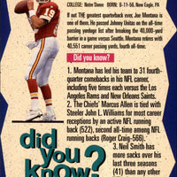 Joe Montana 1995 Collector's Choice Did You Know Series Mint Card #34