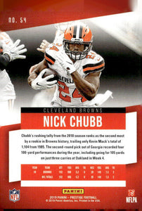 Nick Chubb 2019 Panini Prestige Series Mint Card #54