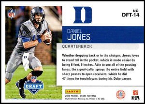Daniel Jones 2019 Score NFL Draft Series Mint Card #DFT-14