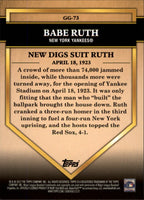 Babe Ruth 2012 Topps Golden Greats Series Mint Card #GG73
