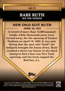 Babe Ruth 2012 Topps Golden Greats Series Mint Card #GG73