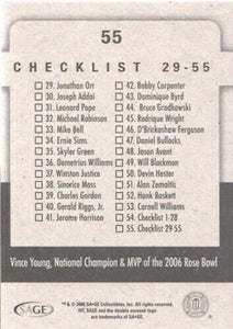 Vince Young 2006 SAGE Hit Series Mint Rookie Card #55