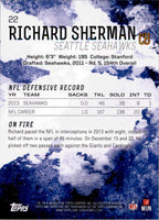 Richard Sherman 2014 Topps Fire Series Mint Card #22
