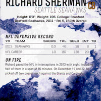 Richard Sherman 2014 Topps Fire Series Mint Card #22