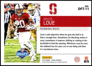 Bryce Love 2019 Score NFL Draft Series Mint Card #DFT-11