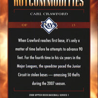 Carl Crawford 2008 Upper Deck Hot Commodities Series Mint Card  #HC7