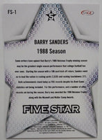 Barry Sanders 2024 SAGE Five Star Silver Series Mint Card #FS-1
