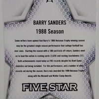 Barry Sanders 2024 SAGE Five Star Silver Series Mint Card #FS-1