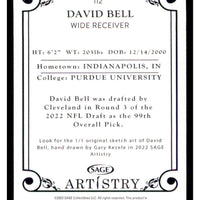 David Bell 2022 Sage Artistry Series Mint Card #112