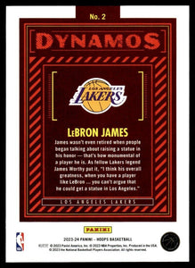 LeBron James 2023 2024 Hoops DYNAMOS Series Mint Insert Card #2