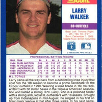 Larry Walker 1990 Score Series Mint Rookie Card #631
